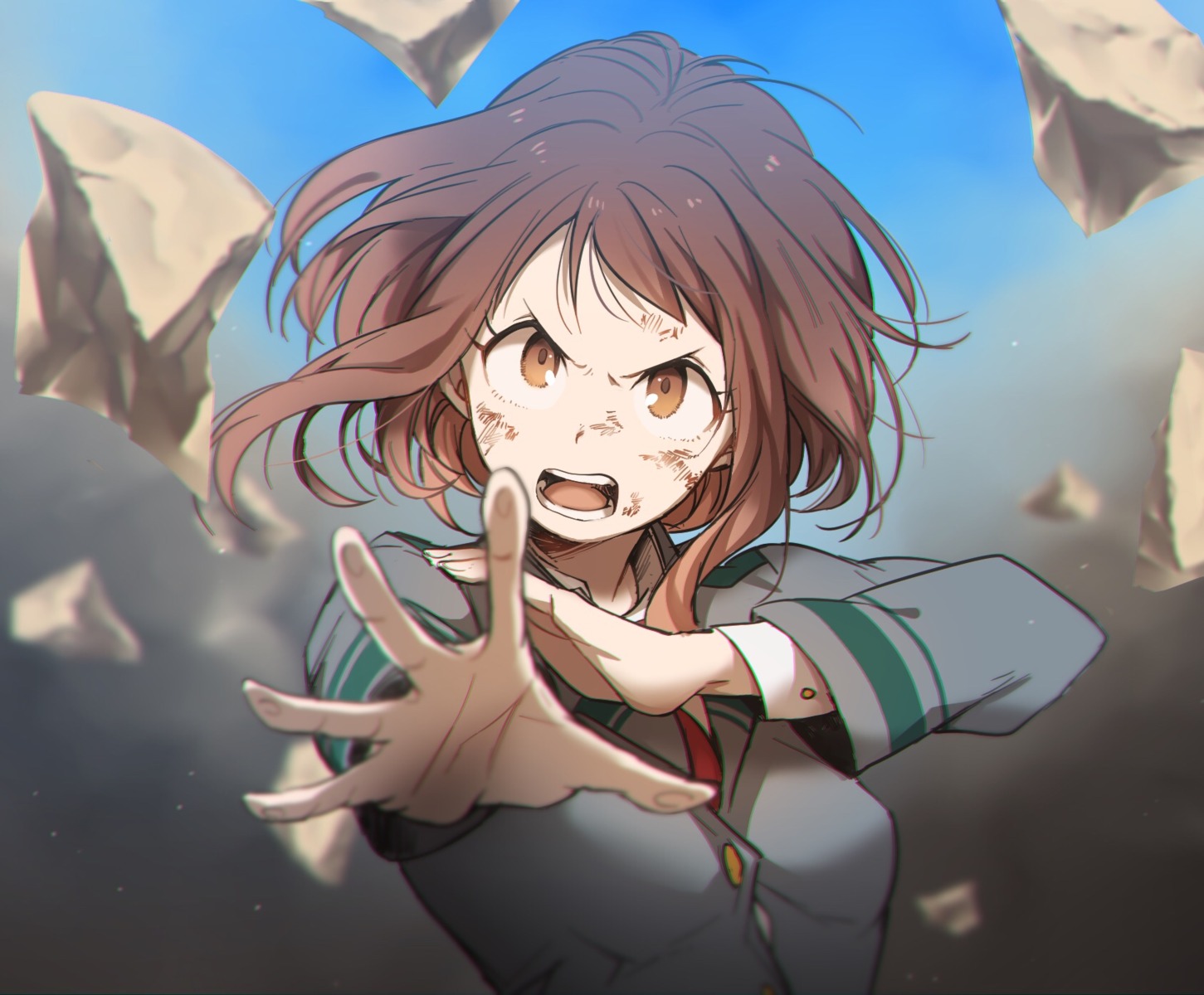 boku_no_hero_academia, inawa_akito, seifuku, uraraka_ochako