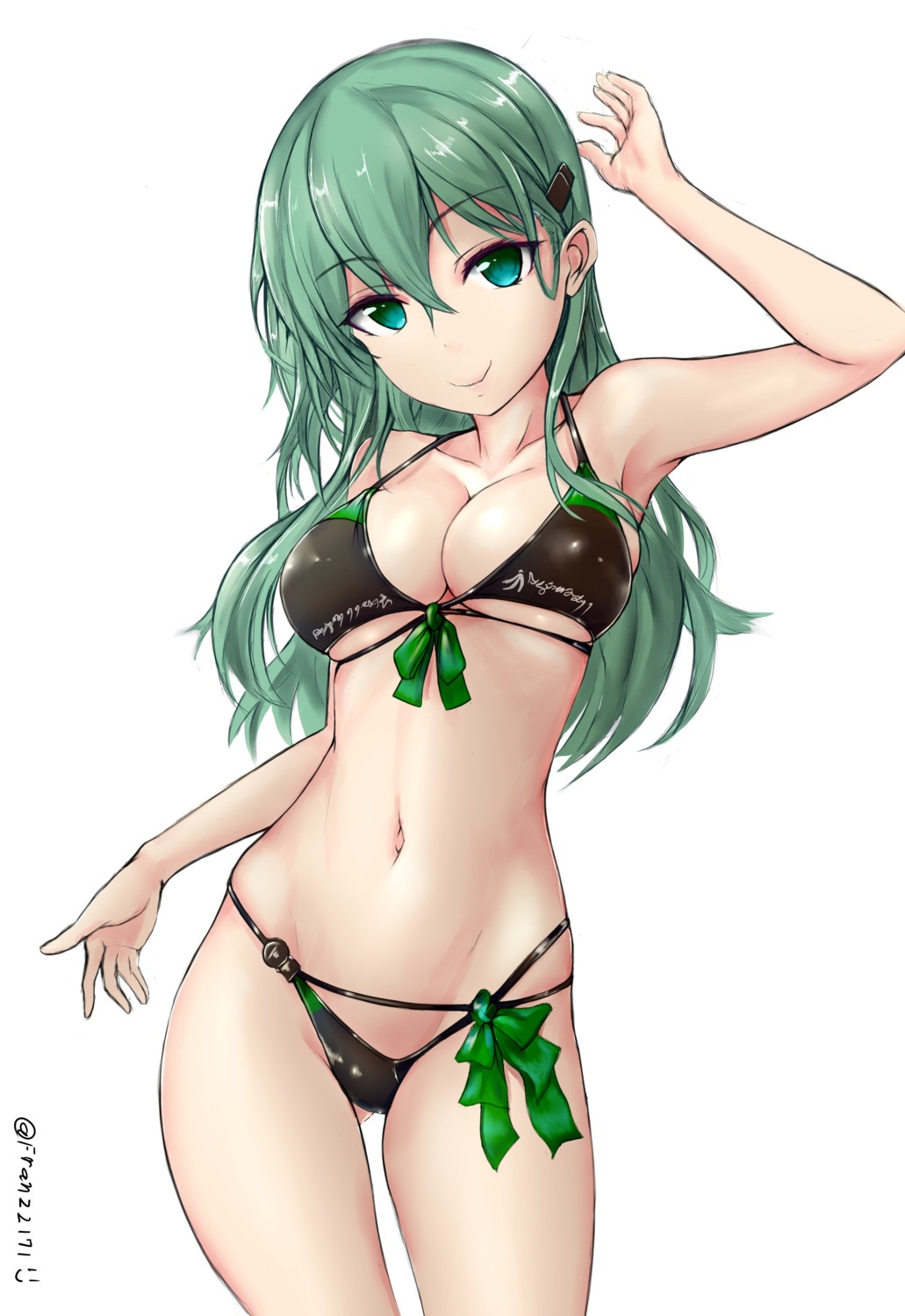 bikini, cleavage, franz_(217franz), kantai_collection, suzuya_(kancolle), swimsuits, underboob