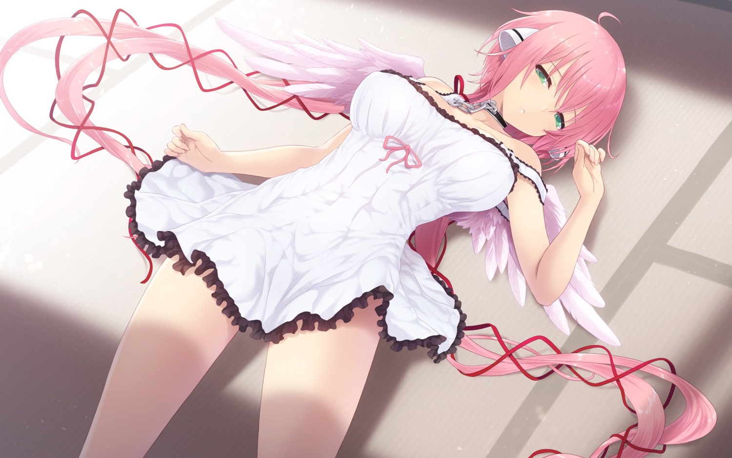 cait, dress, ikaros, sora_no_otoshimono, wallpaper, wings