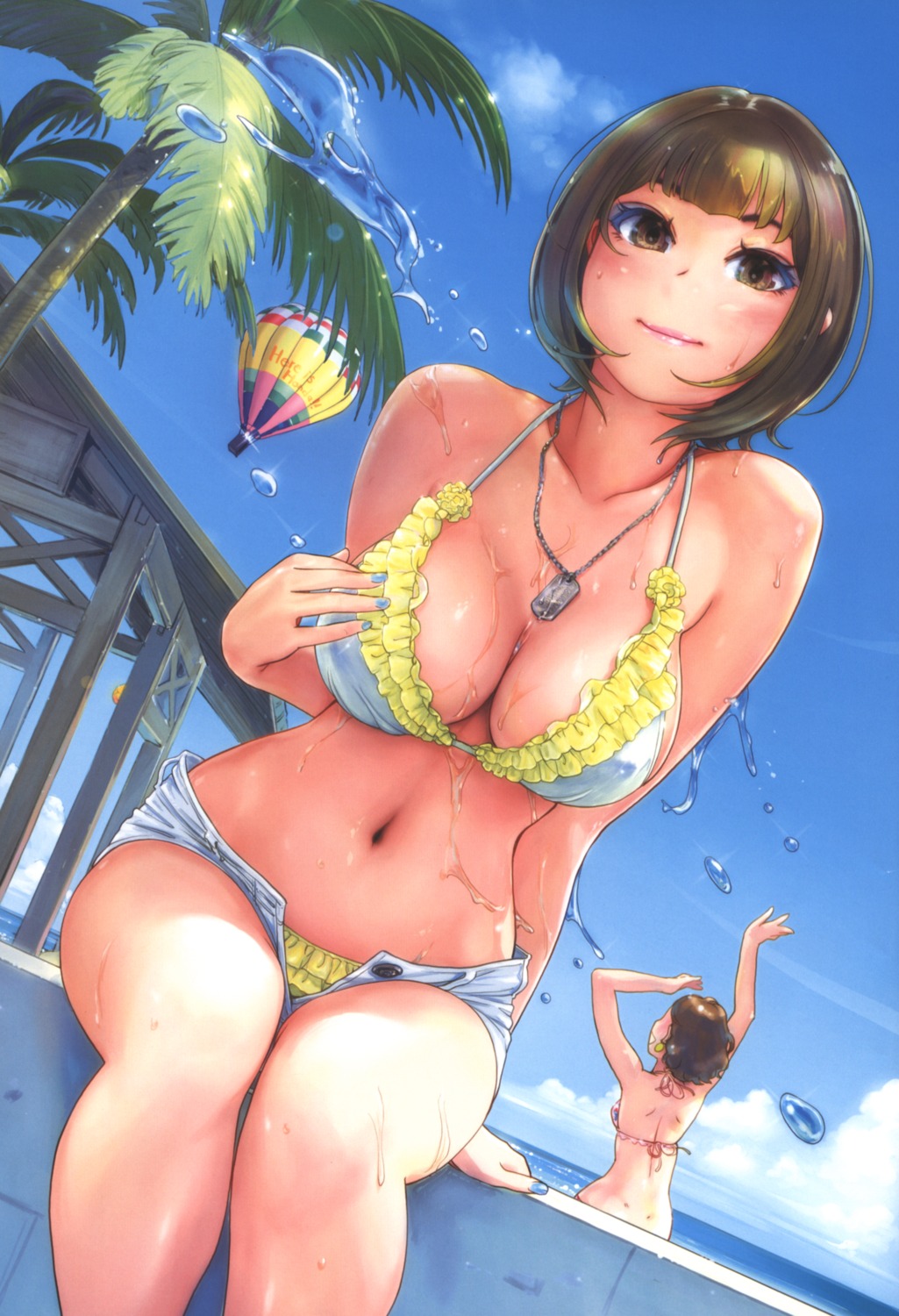 bikini, carina_(xiao_woo), cleavage, swimsuits, wet