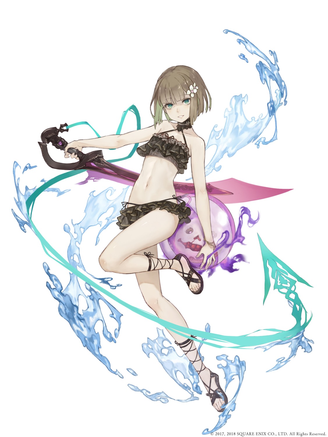bikini, gretel_(sinoalice), ji_no, sinoalice, swimsuits, sword, trap