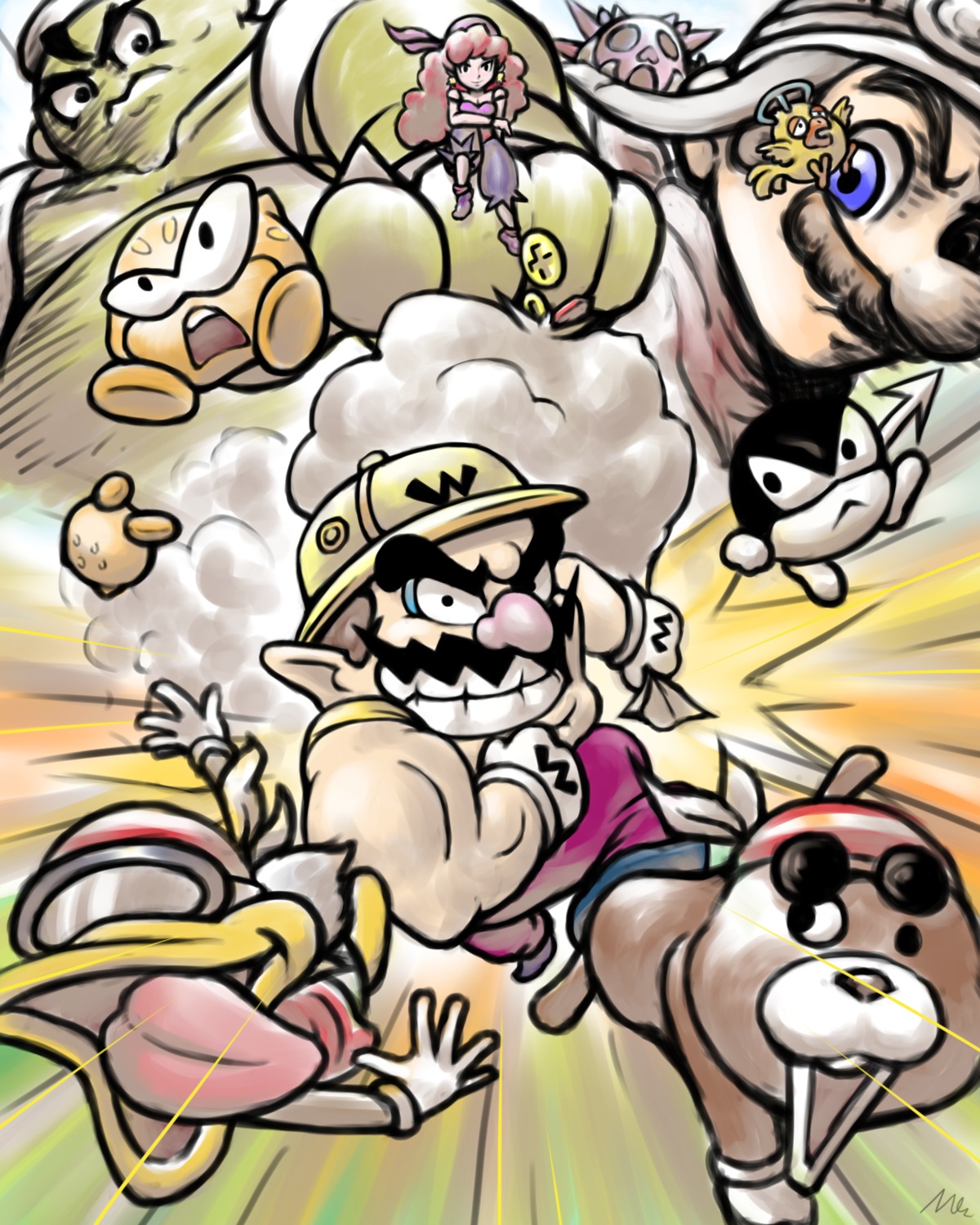 captain_syrup, cleavage, pointy_ears, tagme, wario, warioware