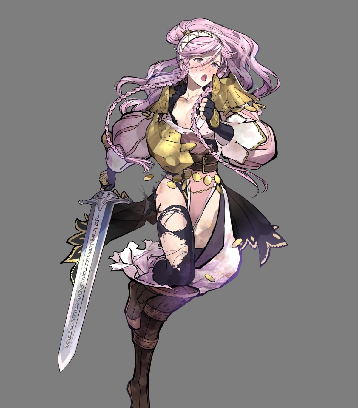 akira_(kaned_fools), armor, fire_emblem, fire_emblem_heroes, fire_emblem_kakusei, nintendo, no_bra, olivia_(fire_emblem)