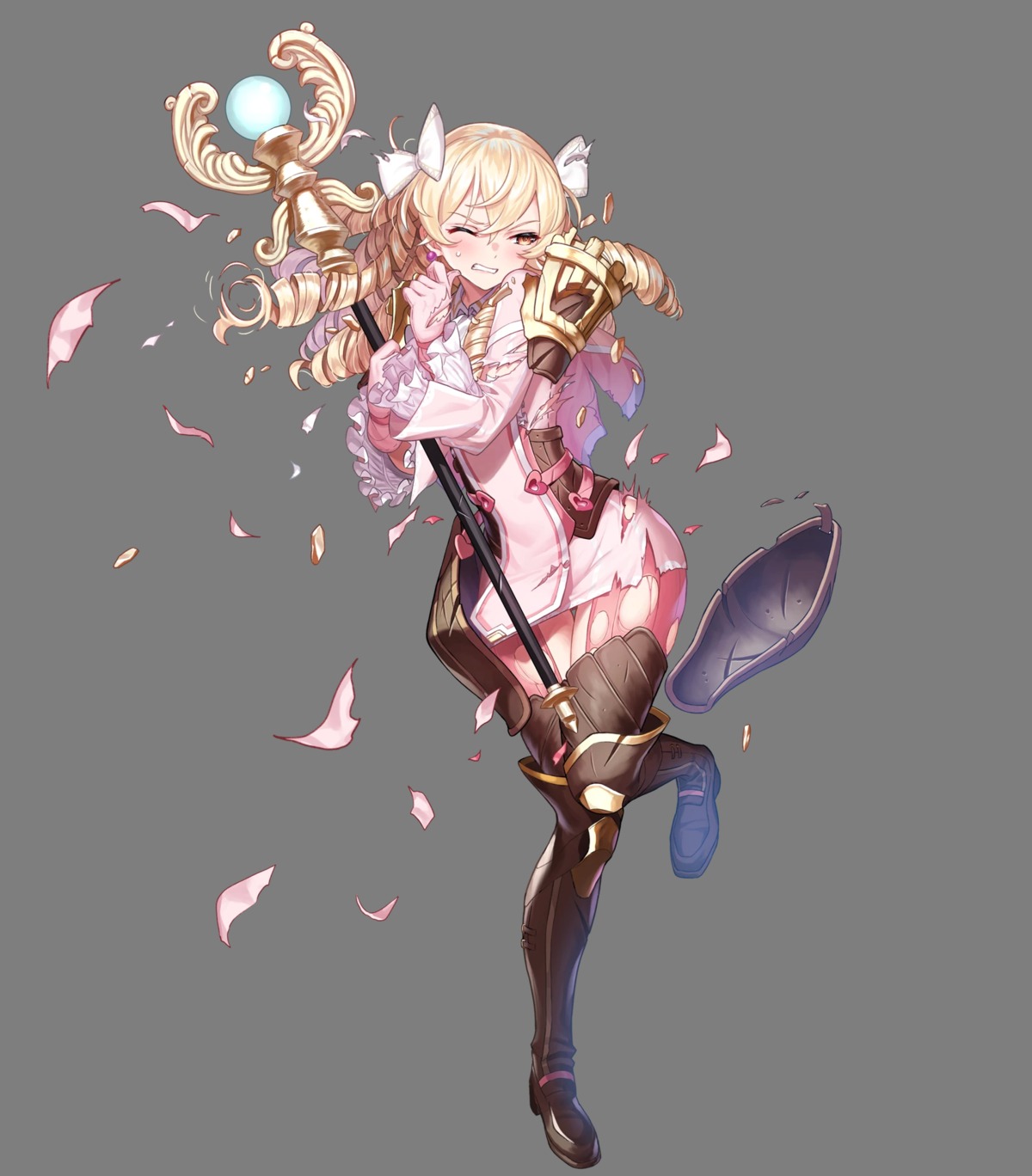 armor, dress, fire_emblem, fire_emblem_heroes, fire_emblem_kakusei, heels, kousei_horiguchi, mariabel_(fire_emblem), nintendo, pantyhose, thighhighs, torn_clothes, transparent_png, weapon