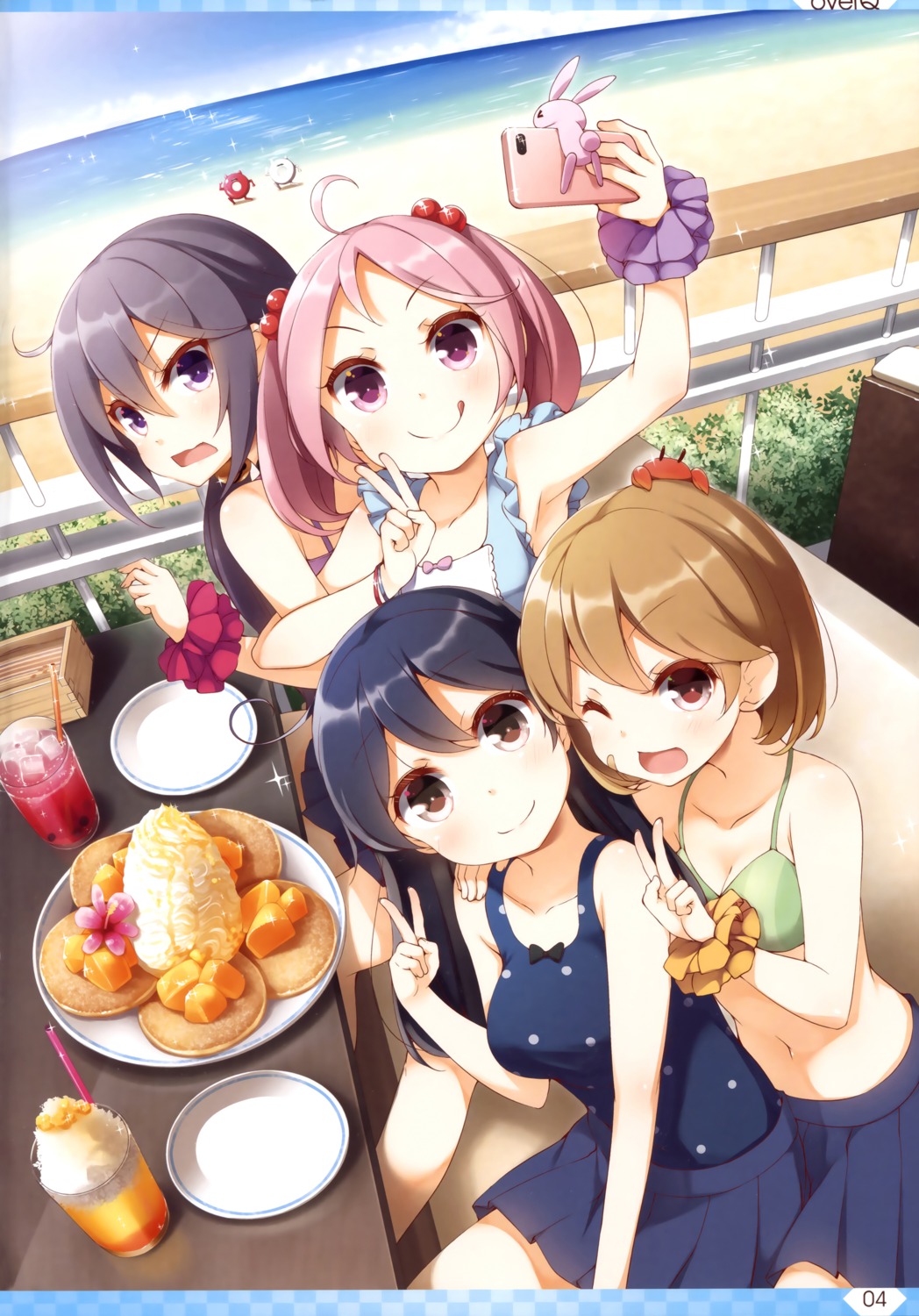 akebono_(kancolle), bikini_top, cleavage, kantai_collection, oboro_(kancolle), sazanami_(kancolle), seifuku, swimsuits