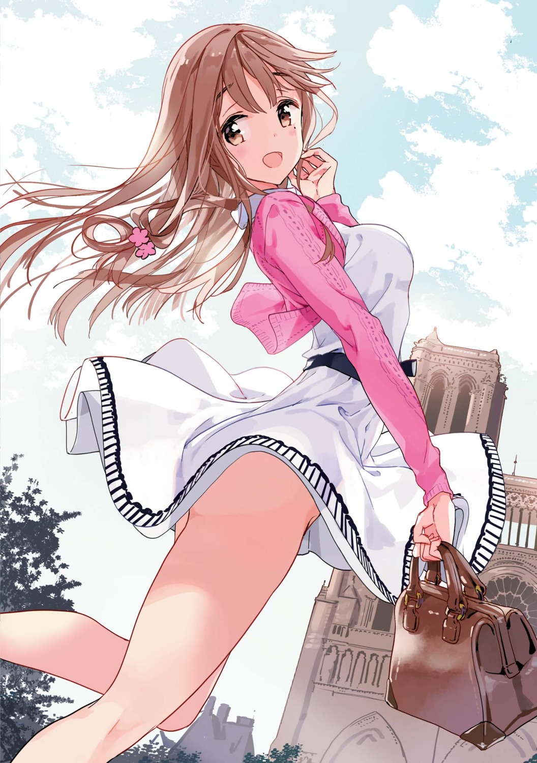 dress, fujinomiya_neko, masamune-kun_no_revenge, nopan, skirt_lift, sweater, tiv