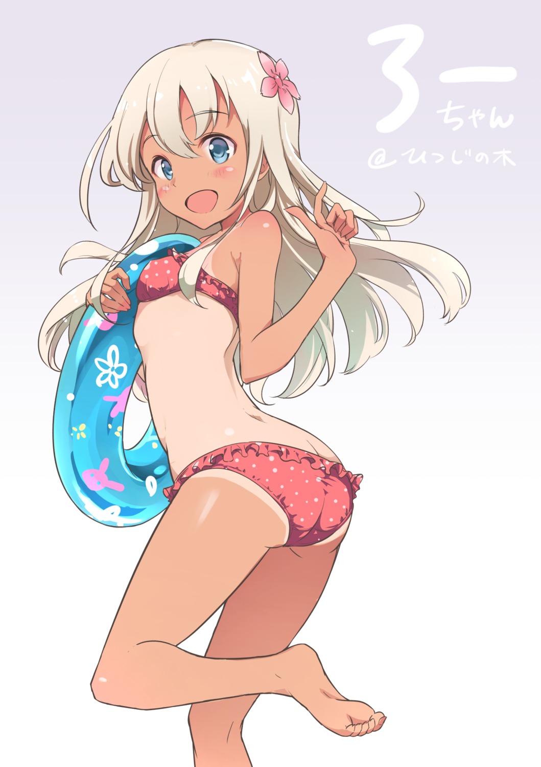 ass, bikini, feet, kantai_collection, moupii_(hitsuji_no_ki), ro-500, swimsuits, tan_lines