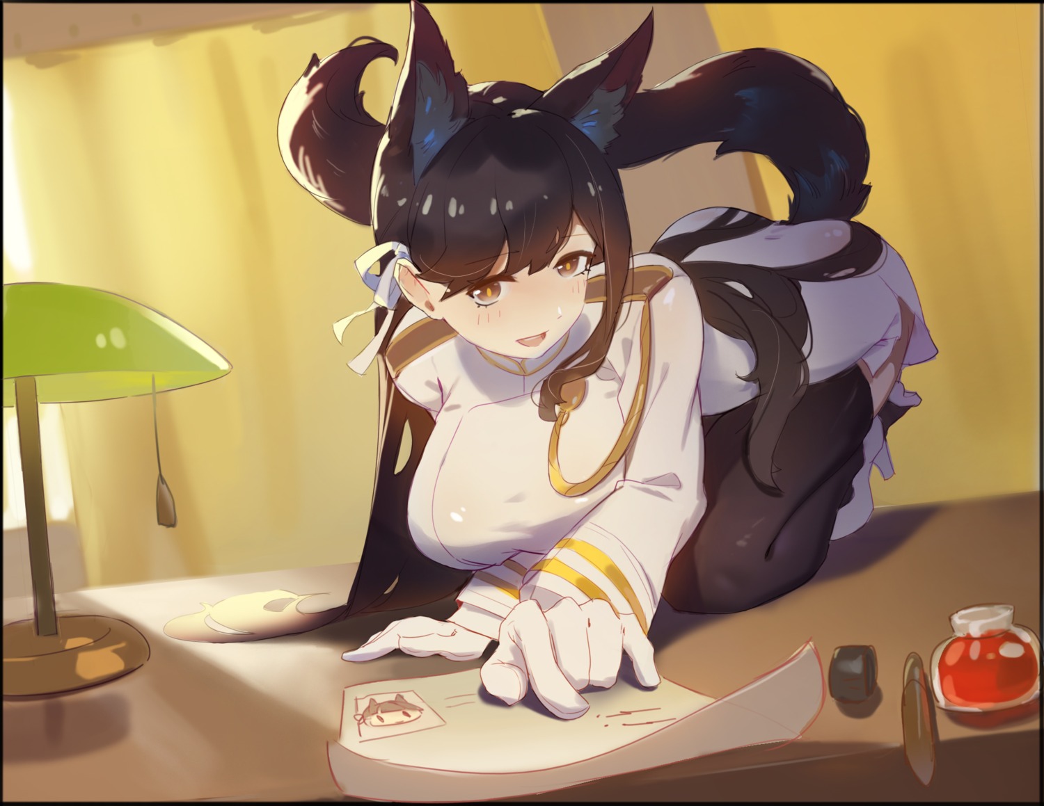 animal_ears, atago_(azur_lane), azur_lane, crimson_k_night, tail, thighhighs, uniform