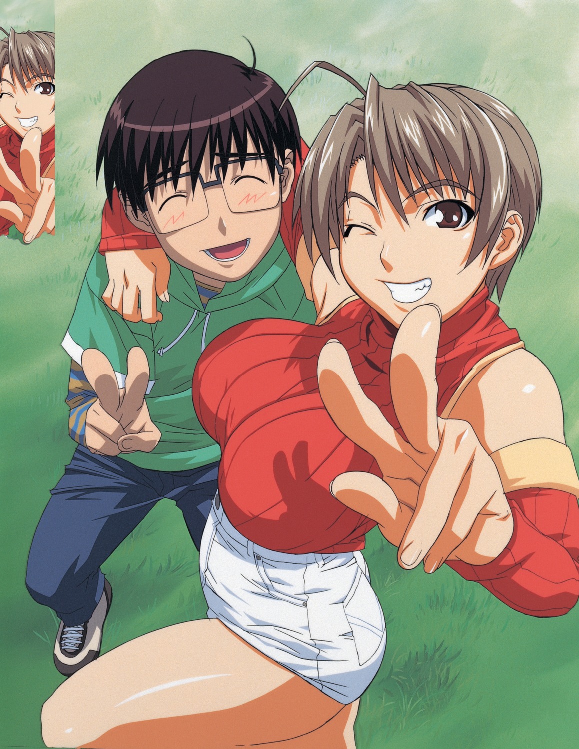konno_mitsune, love_hina, megane, sweater, urashima_keitarou