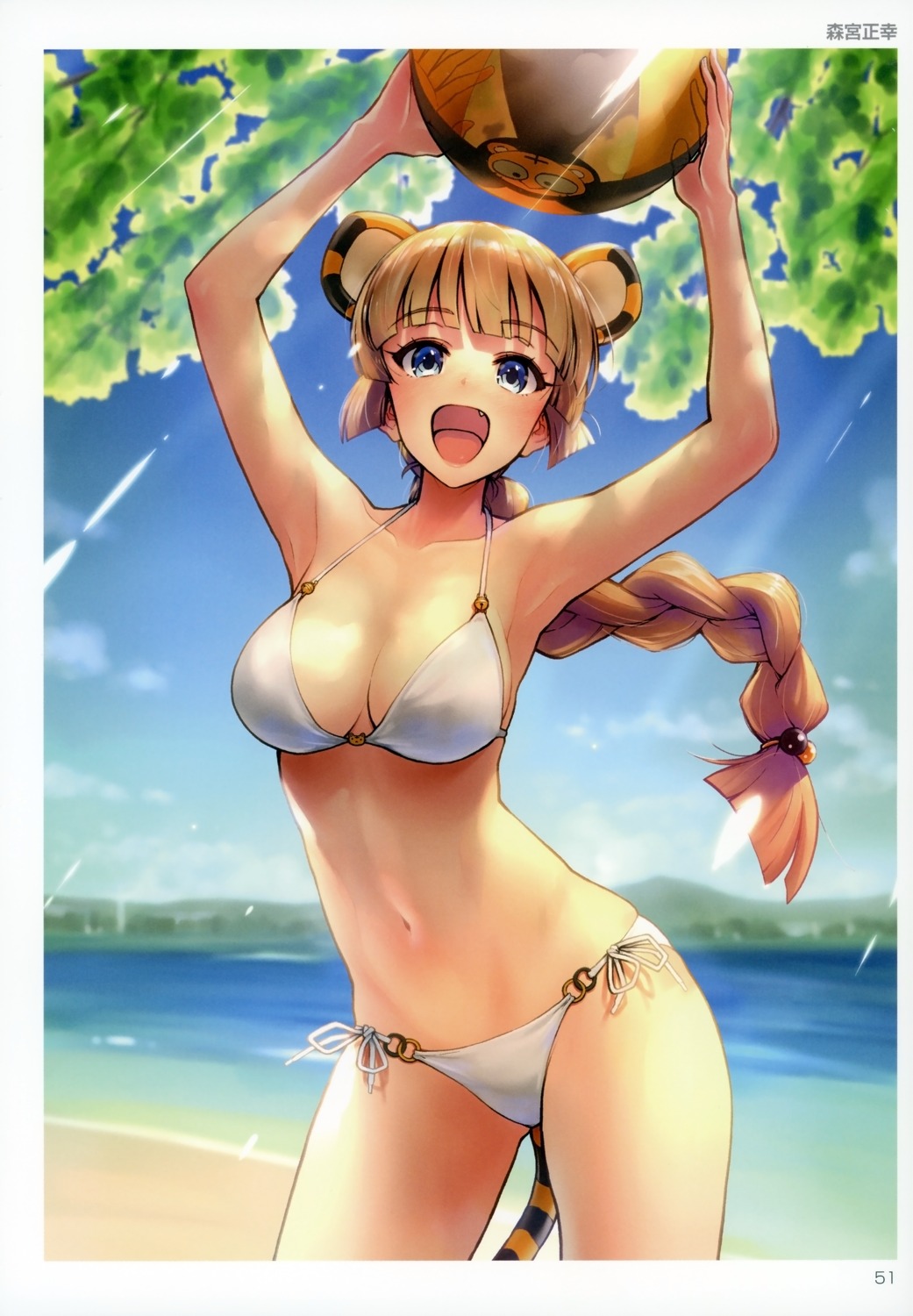 animal_ears, bikini, cleavage, morimiya_masayuki, swimsuits, tail, toranoana