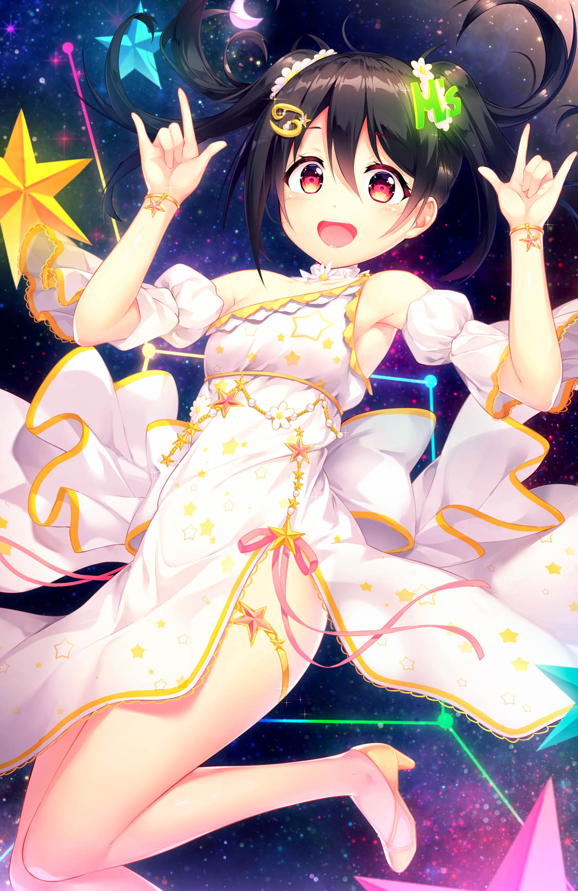 dress, heels, kokkeina_budou, love_live!, love_live!_(series), skirt_lift, yazawa_nico