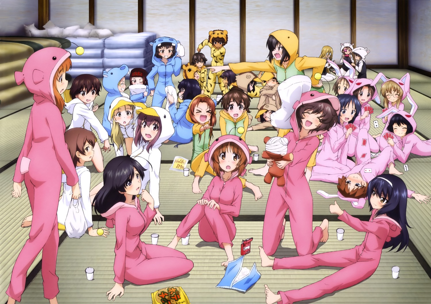 akiyama_yukari, animal_ears, bunny_ears, caesar, erwin, eyepatch, girls_und_panzer, gotou_moyoko