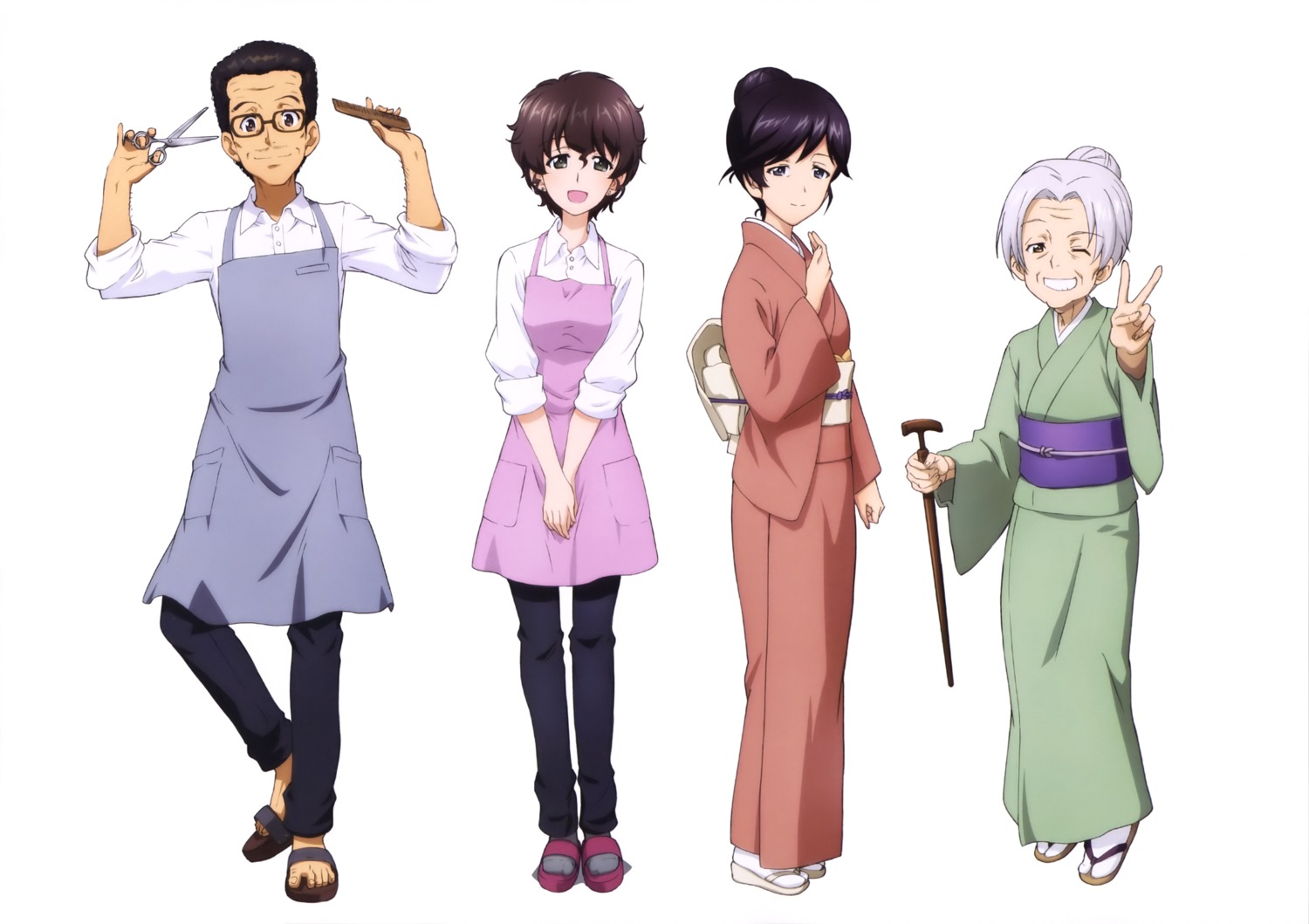 akiyama_jungorou, akiyama_yoshiko, girls_und_panzer, isuzu_yuri, megane, reizei_hisako, yukata