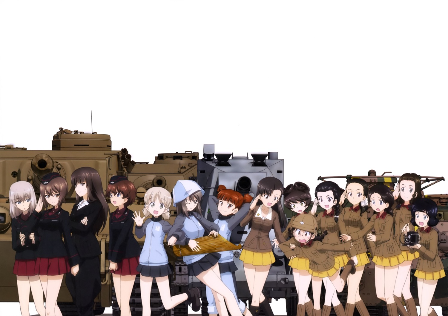 akaboshi_koume, aki_(girls_und_panzer), business_suit, fukuda_haru, girls_und_panzer, hamada_(girls_und_panzer), hosomi_(girls_und_panzer), ikeda_(girls_und_panzer)