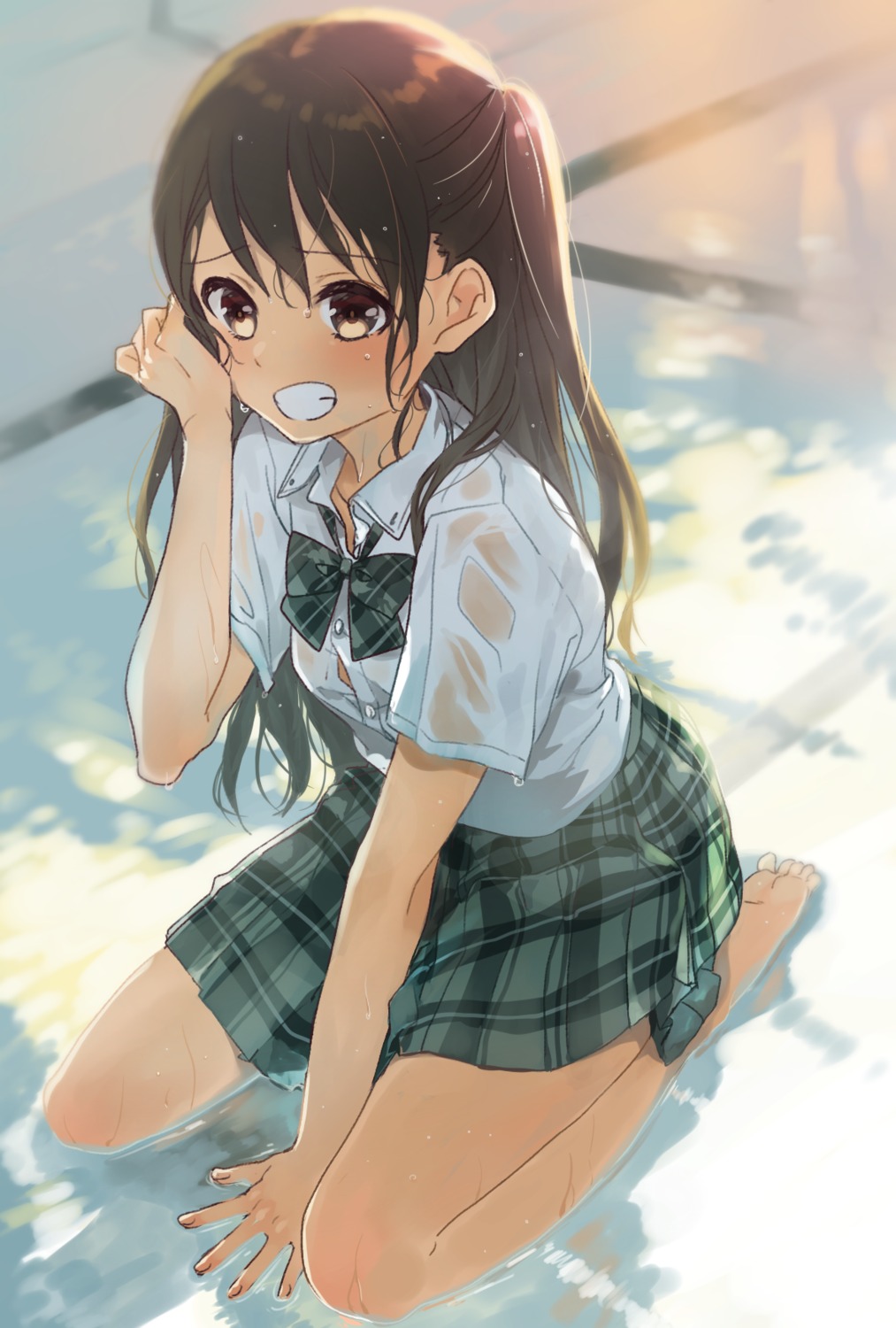 pom_(nekojita), see_through, seifuku, wet, wet_clothes