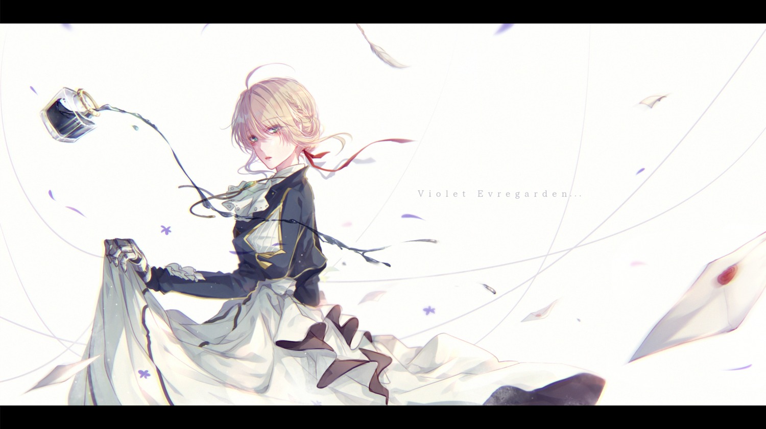 dress, mecha_musume, mokoppe, skirt_lift, violet_evergarden, violet_evergarden_(character)