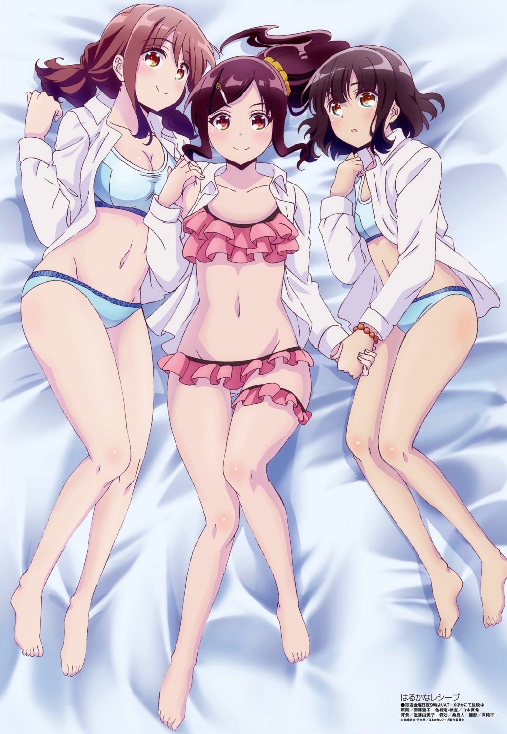 bikini, cleavage, garter, harukana_receive, higa_kanata, ooshiro_akari, oozora_haruka, open_shirt
