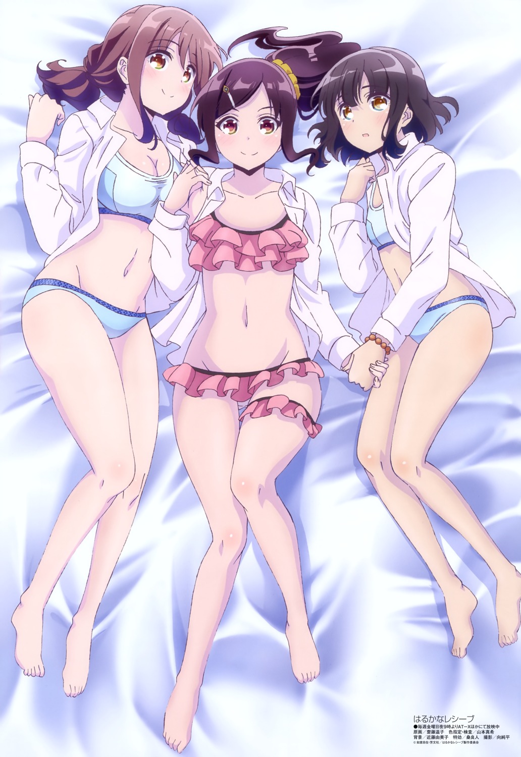 bikini, cleavage, garter, harukana_receive, higa_kanata, ooshiro_akari, oozora_haruka, open_shirt