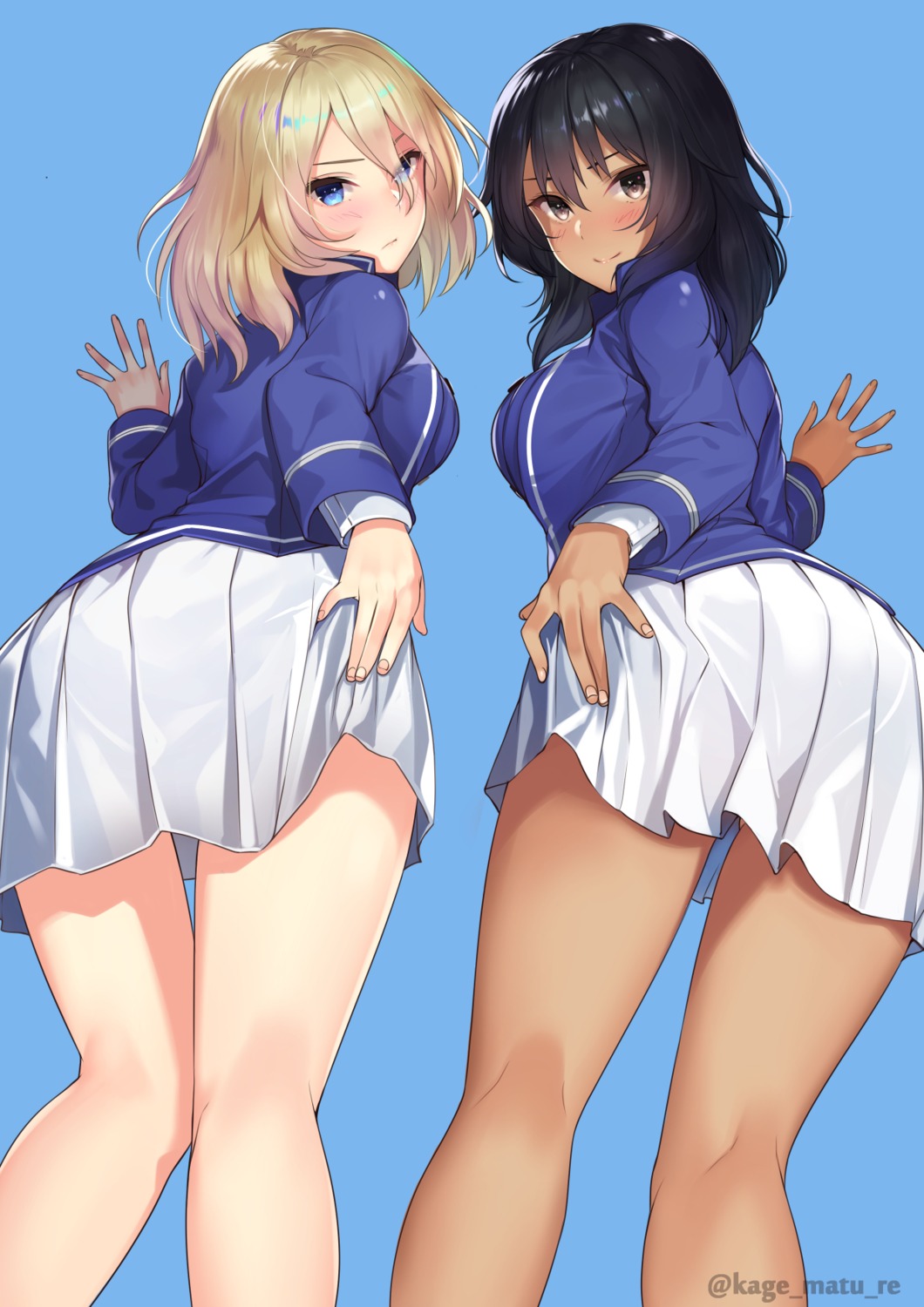 andou_rena, ass, girls_und_panzer, kagematsuri, oshida_ruka, seifuku