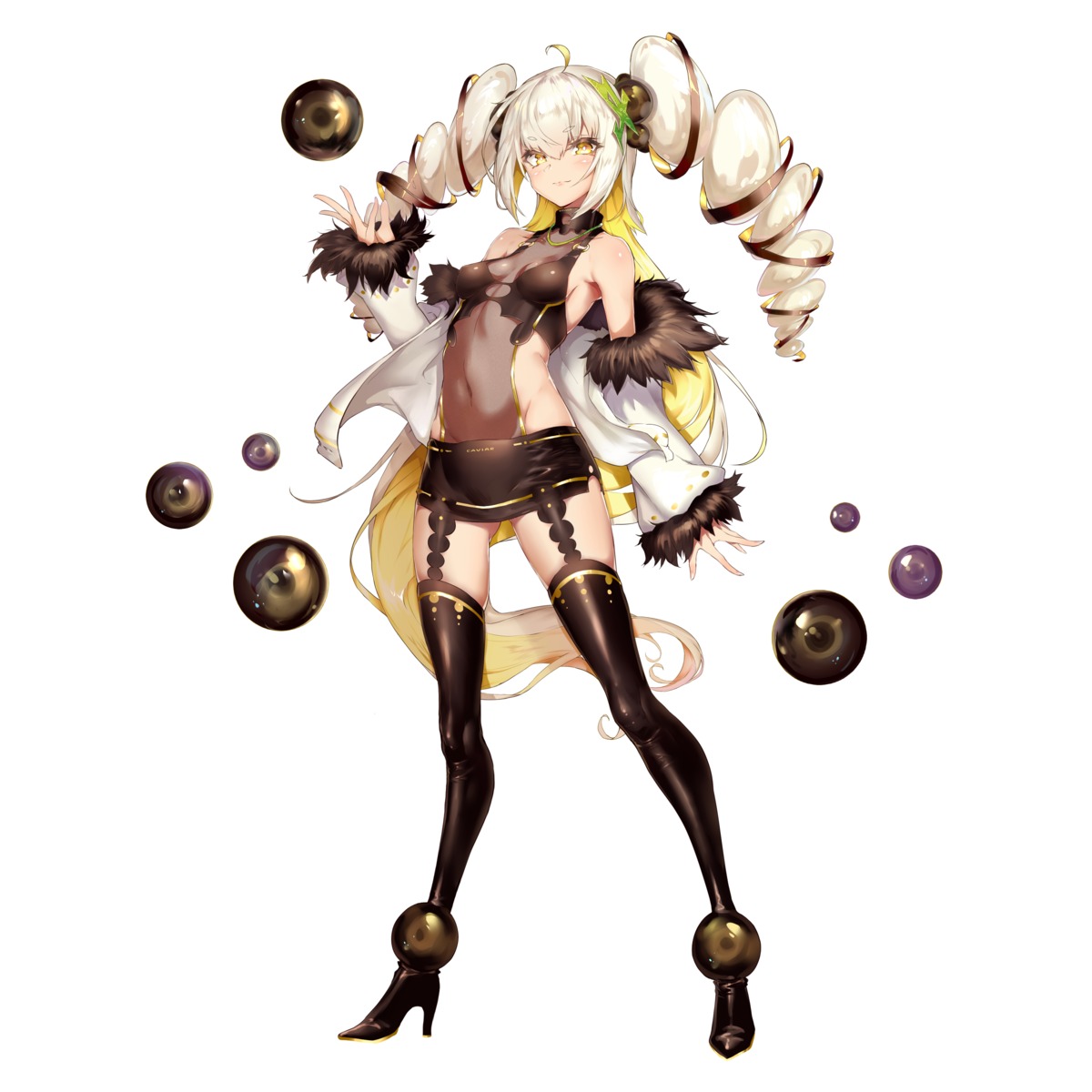 cuisine_dimension, heels, see_through, shanyao_jiang_tororo, stockings, thighhighs