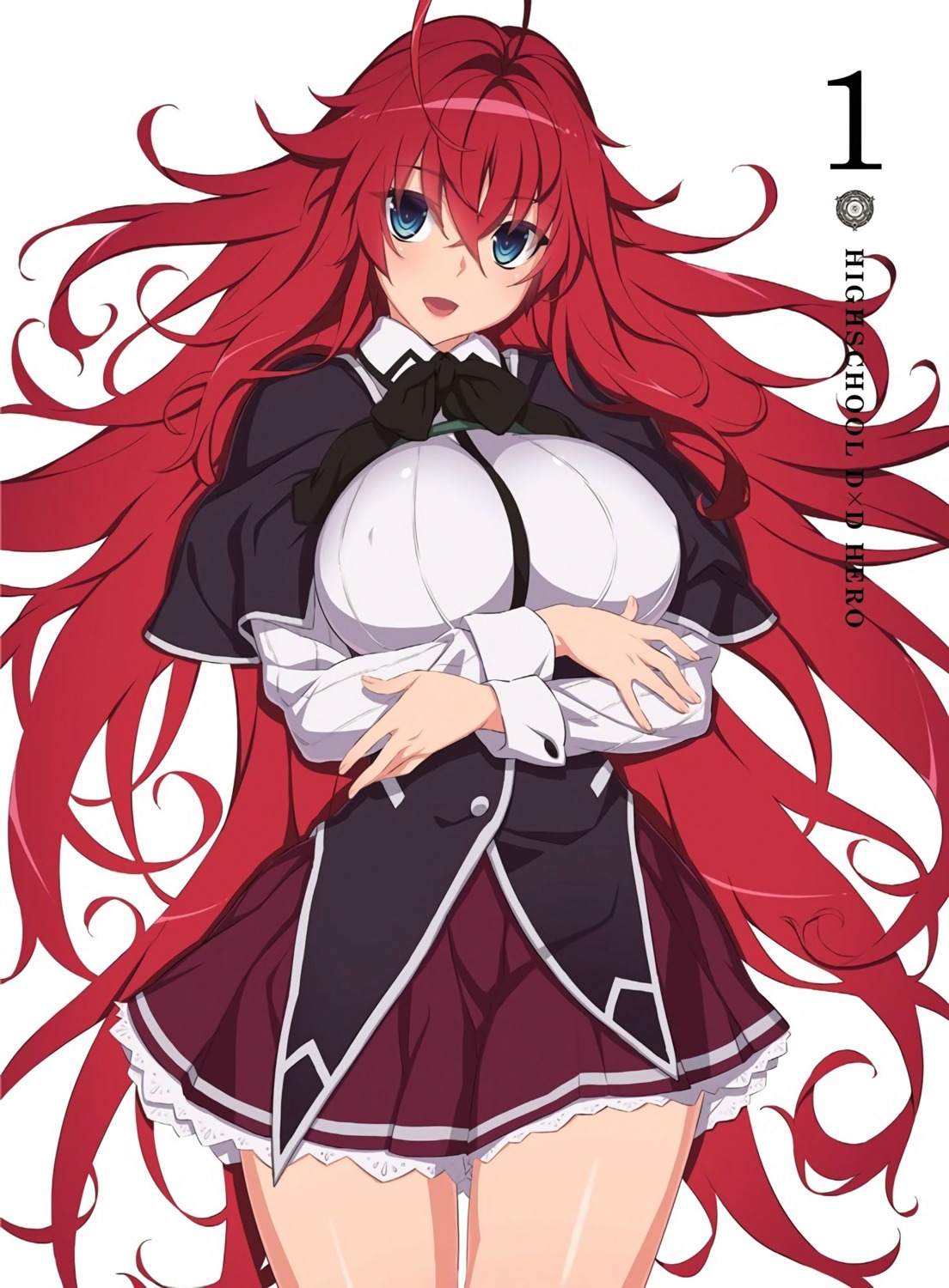 breast_hold, erect_nipples, high_school_dxd_hero, highschool_dxd, rias_gremory, seifuku