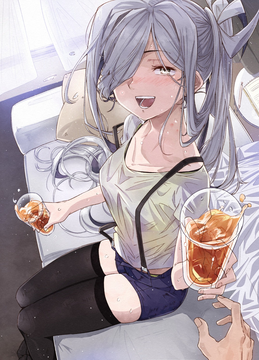 asashimo_(kancolle), kanmiya_shinobu, kantai_collection, thighhighs