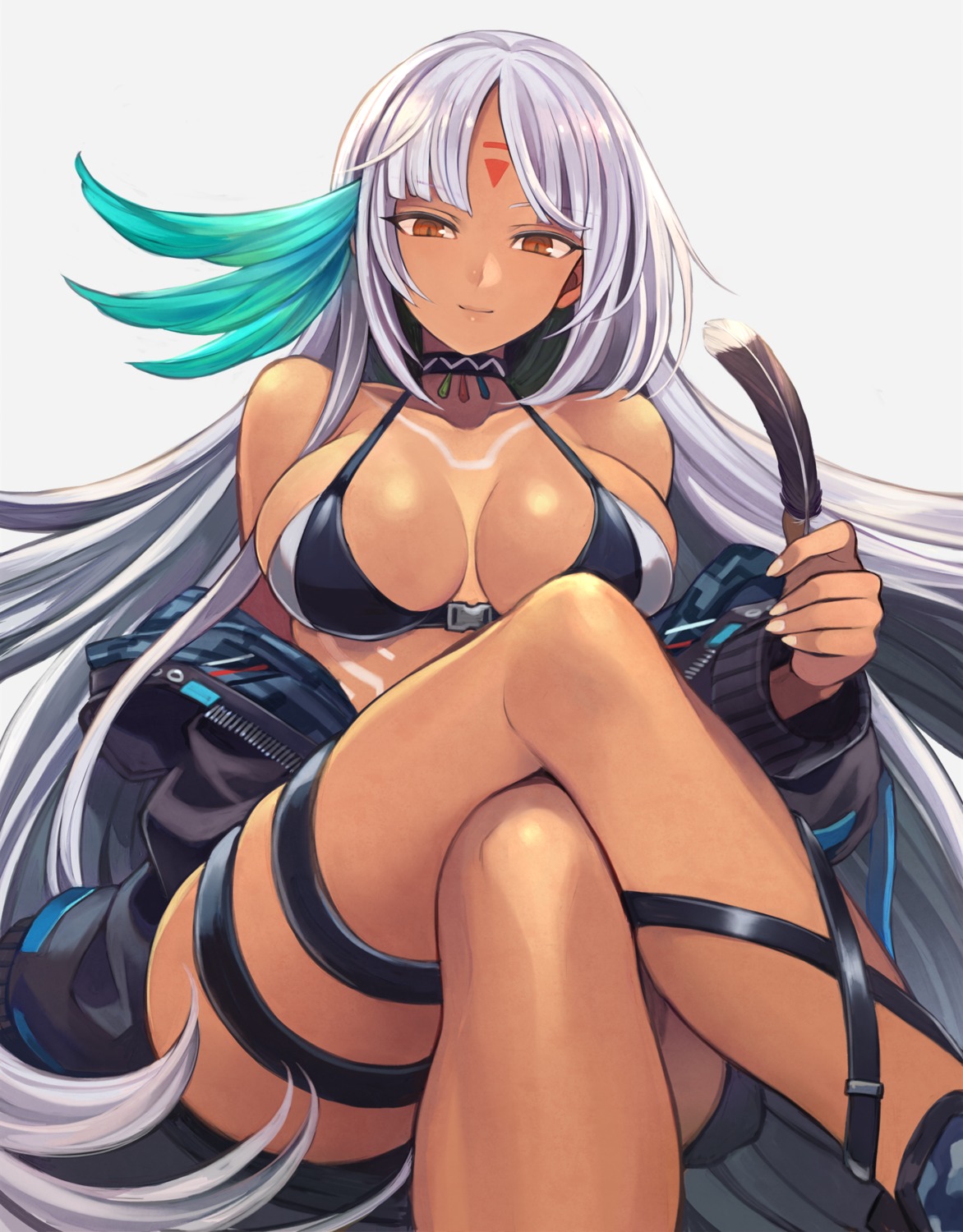 azur_lane, bikini_top, garter, massachusetts_(azur_lane), open_shirt, swimsuits, tattoo, yuko_(uc_yuk)