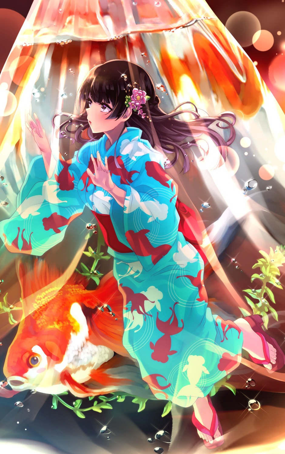 nijisanji, sasaki9646, tsukino_mito, yukata