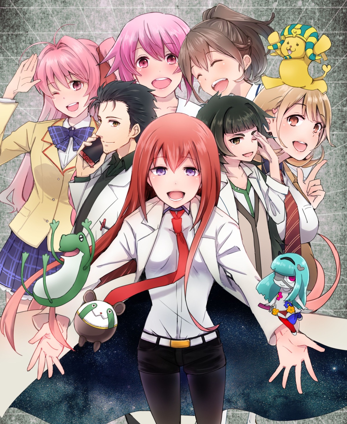 chaos;child, chaos;head, hiyajou_maho, makise_kurisu, narusawa_ryouka, occultic;nine, okabe_rintarou, onoe_serika