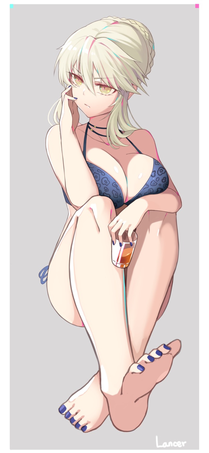artoria_pendragon_(fate), artoria_pendragon_alter_(fate), bikini, cleavage, fate/grand_order, feet, huyou_(awegk), swimsuits