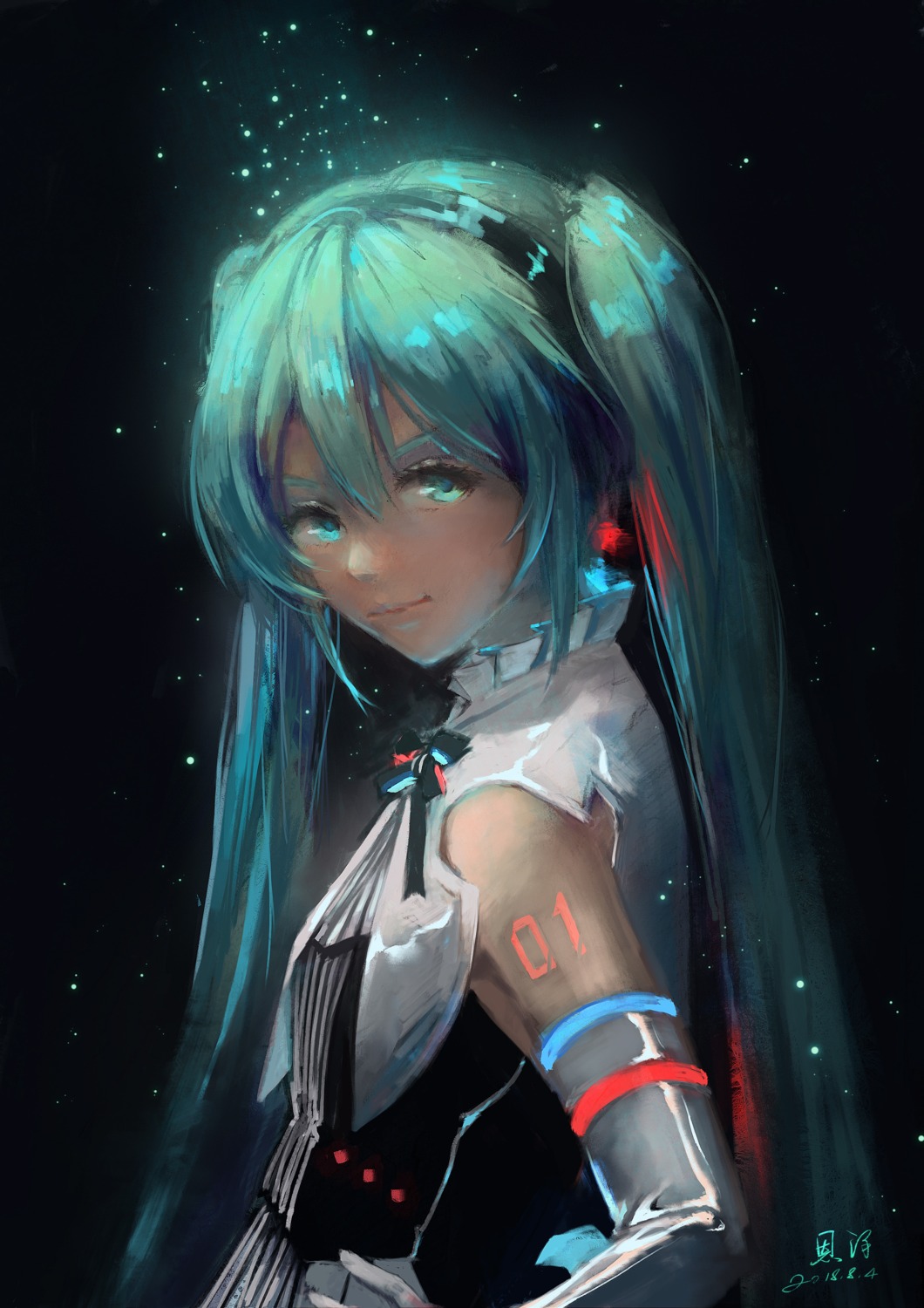 hatsune_miku, hatsune_miku_symphony, tattoo, vocaloid, xiaobanbei_milk