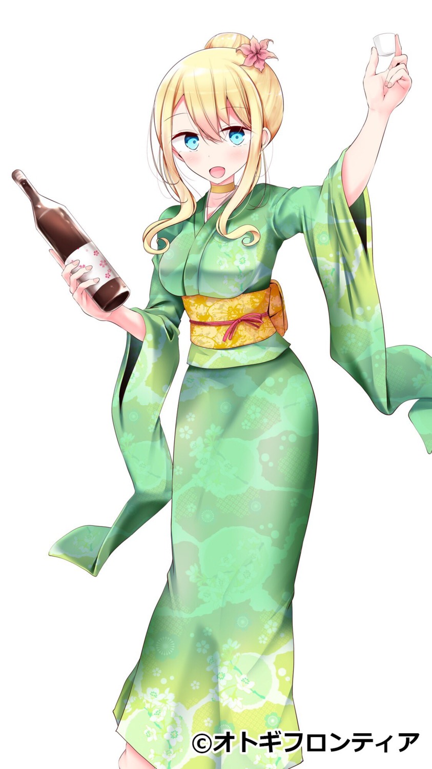 cinderella_(otogi_frontier), oouso, otogi_frontier, sake, yukata