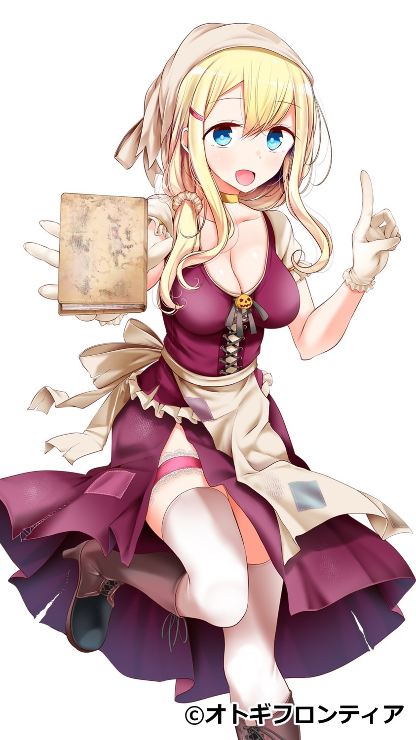 cinderella_(otogi_frontier), cleavage, garter, heels, oouso, otogi_frontier, thighhighs