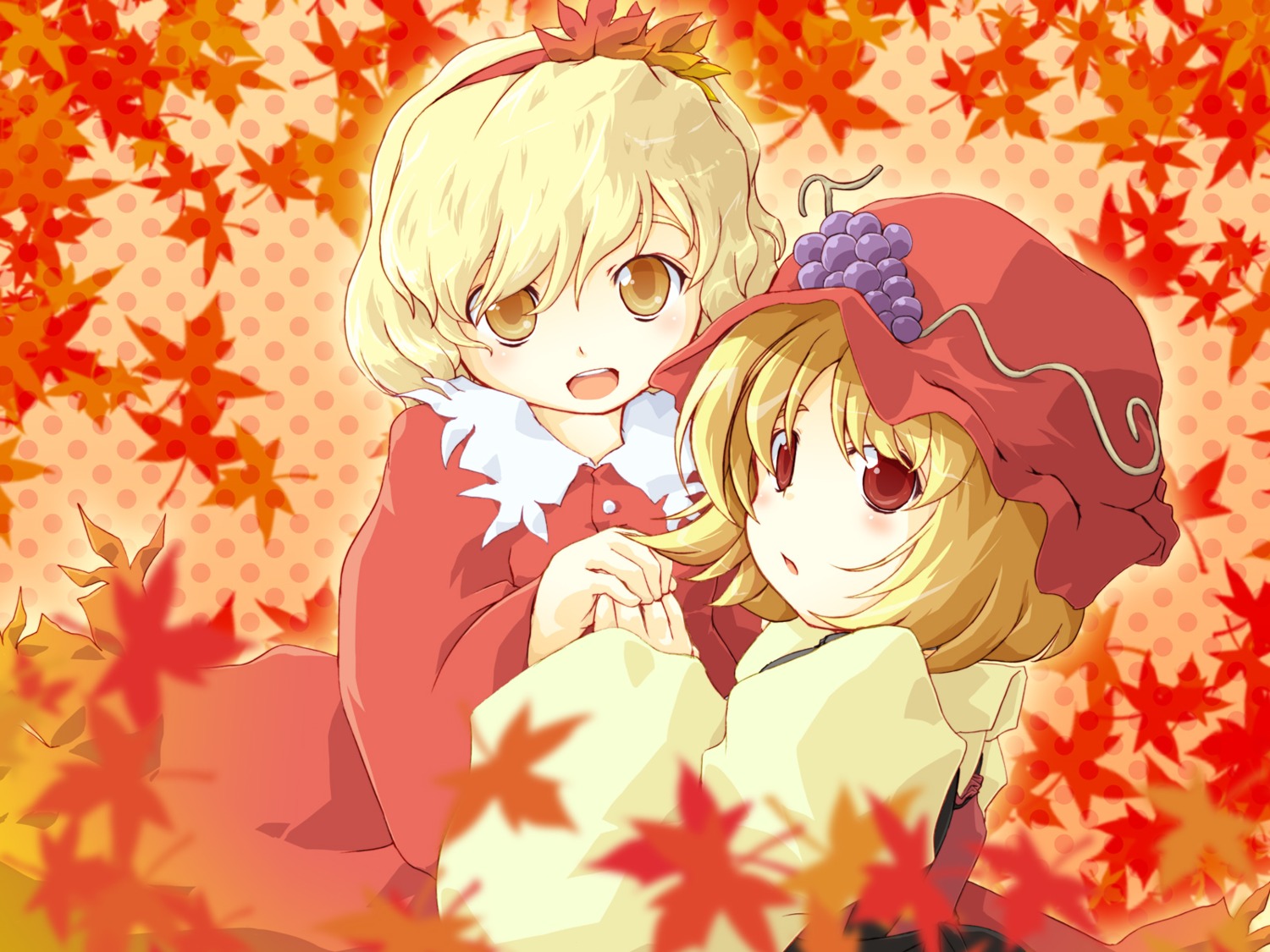 aki_minoriko, aki_shizuha, paji, touhou, wallpaper