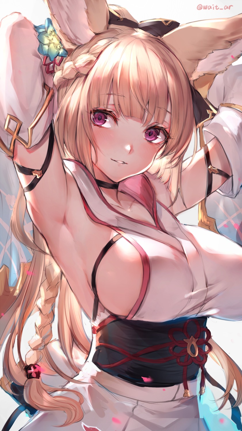 animal_ears, granblue_fantasy, japanese_clothes, watao, yuisis_(granblue_fantasy)