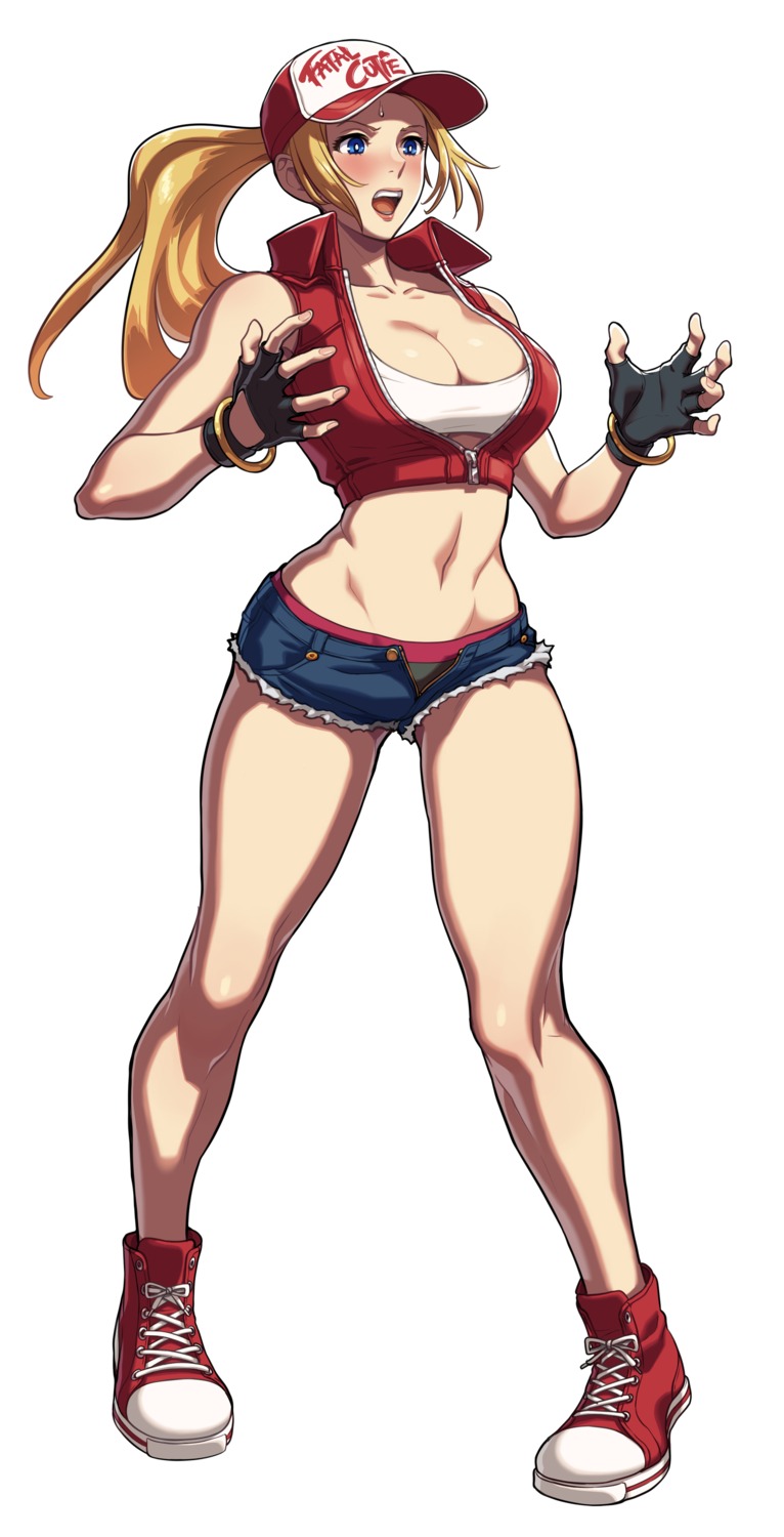 cleavage, fatal_fury, genderswap, king_of_fighters, open_shirt, snk_heroines_tag_team_frenzy, tagme, terry_bogard