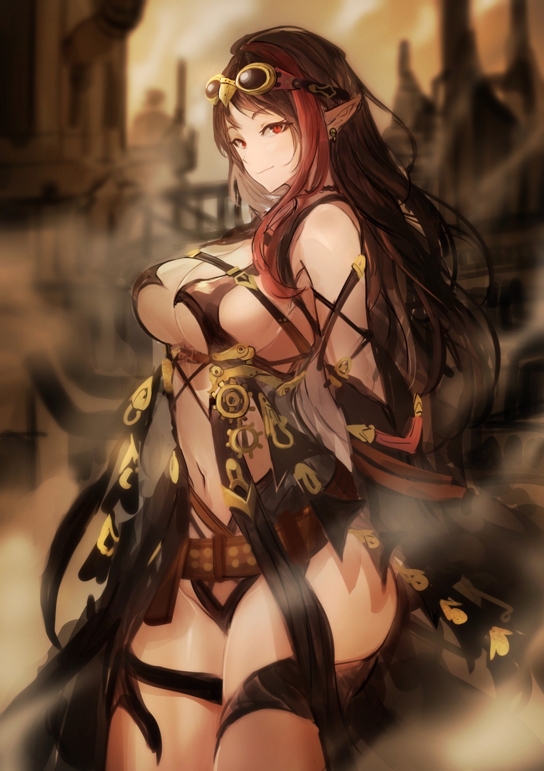 bikini_armor, pointy_ears, ricci