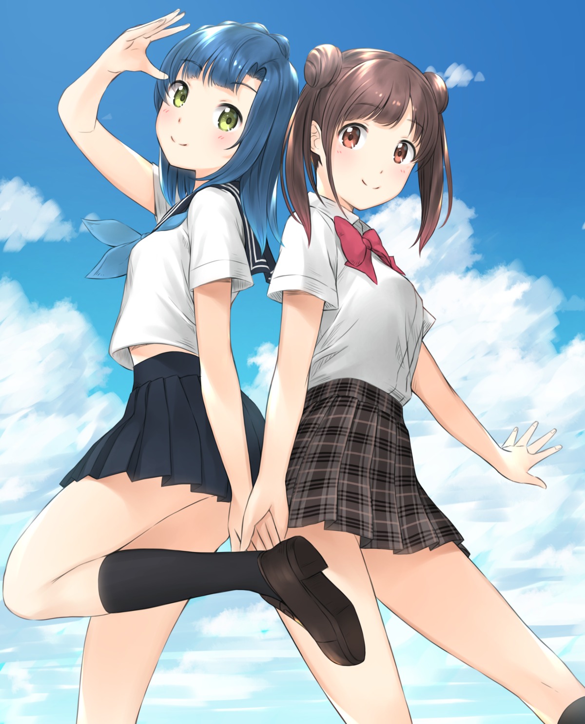 bashosho, nanao_yuriko, seifuku, sonoda_chiyoko, the_idolm@ster, the_idolm@ster_million_live!, the_idolm@ster_shiny_colors