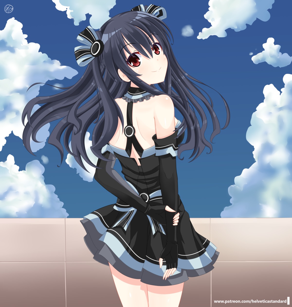 choujigen_game_neptune, dress, helvetica_5tandard, uni_(choujigen_game_neptune)