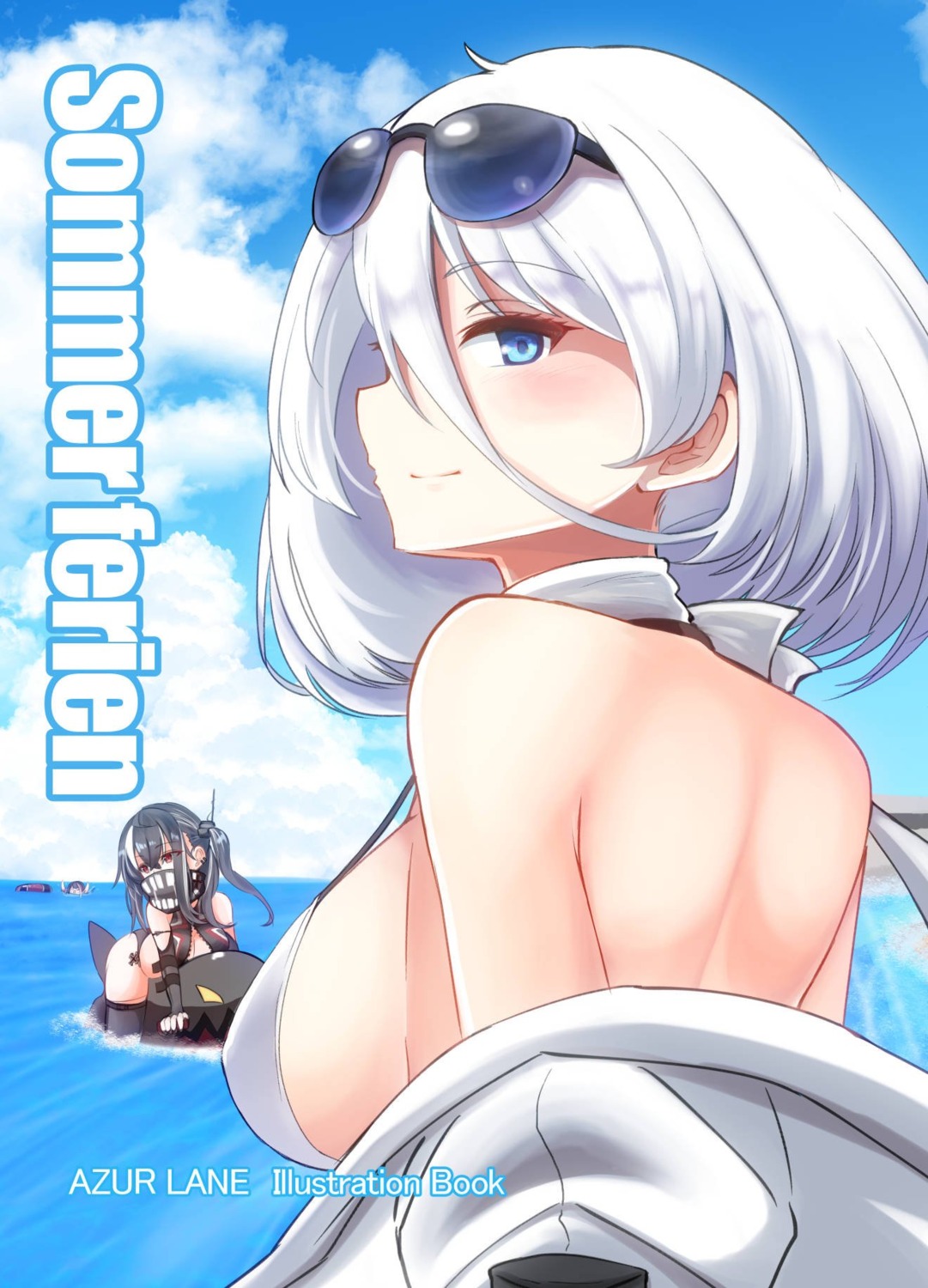 10eki_(tenchou), azur_lane, bikini, megane, open_shirt, swimsuits, thighhighs, tirpitz_(azur_lane)