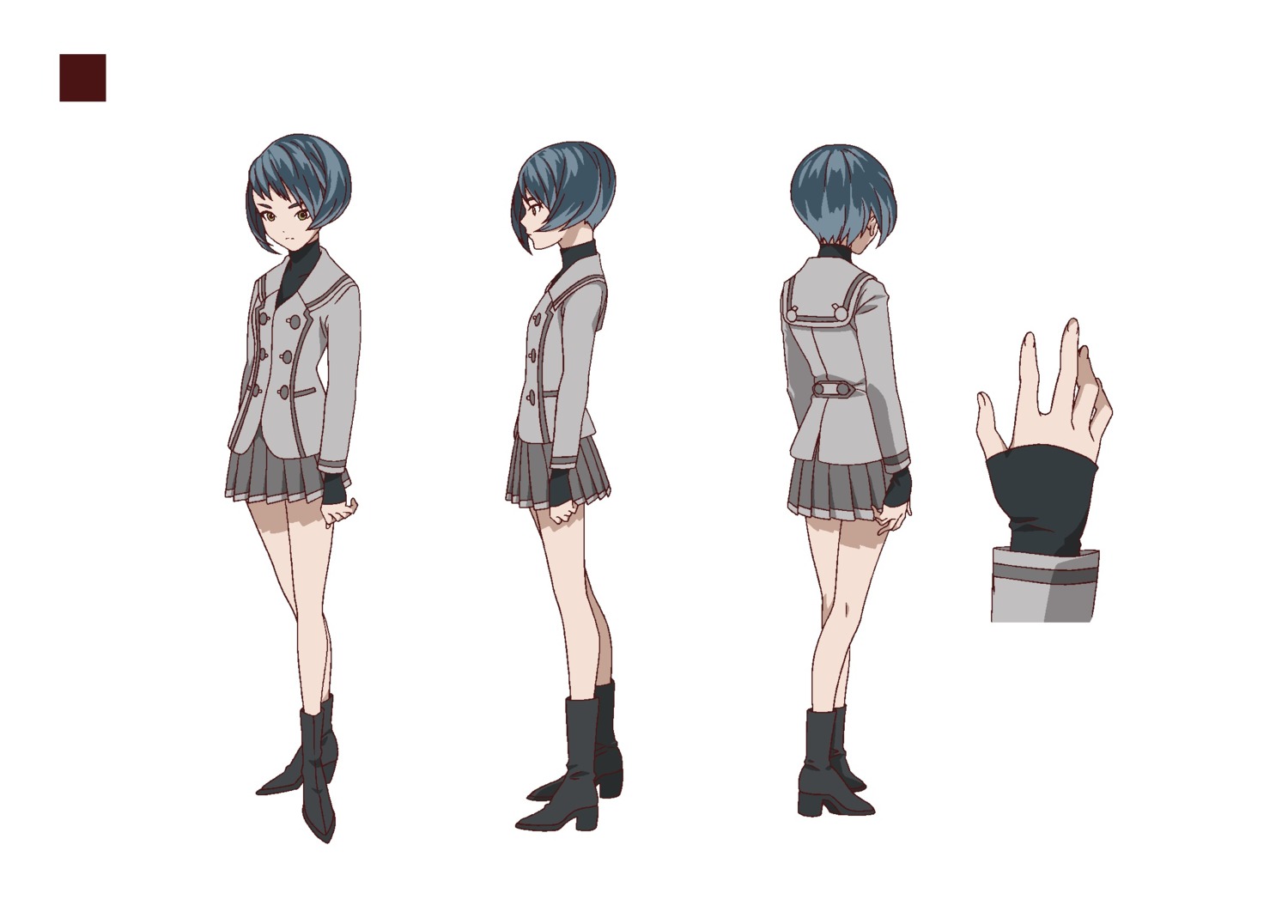 akanesasu_shoujo, character_design, heels, morisu_kuroe, seifuku