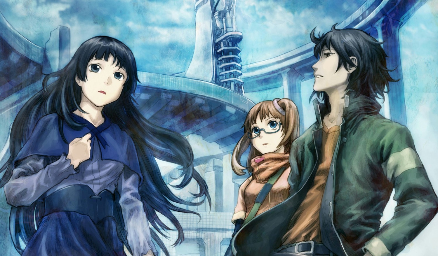 abe_yoshitoshi, derida_yvain, mage_bilstein, megane, rerided_-tokigoe_no_derrida-, yuri_dietrich