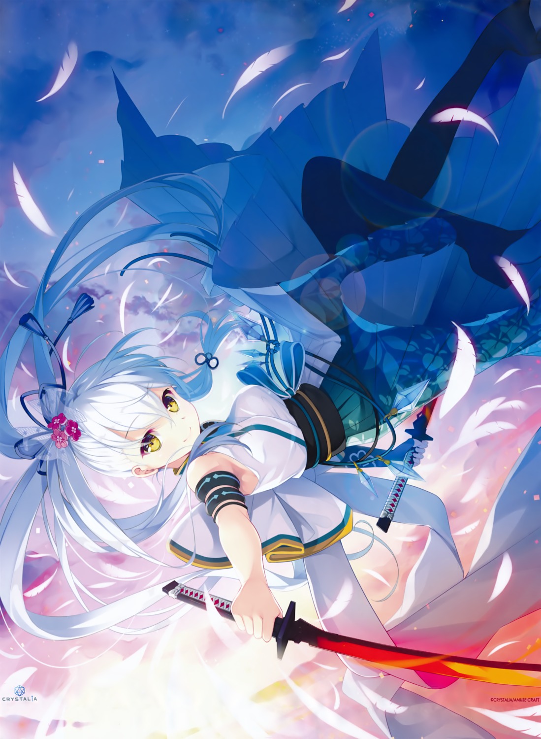 crystalia, japanese_clothes, katana_(series), kizuna_kirameku_koi_iroha, pero, suzakuin_tsubaki, sword