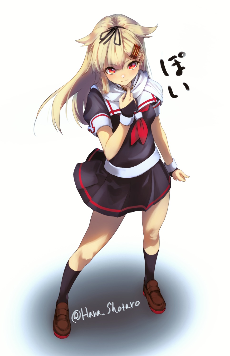 hara_shoutarou, kantai_collection, seifuku, yuudachi_(kancolle)