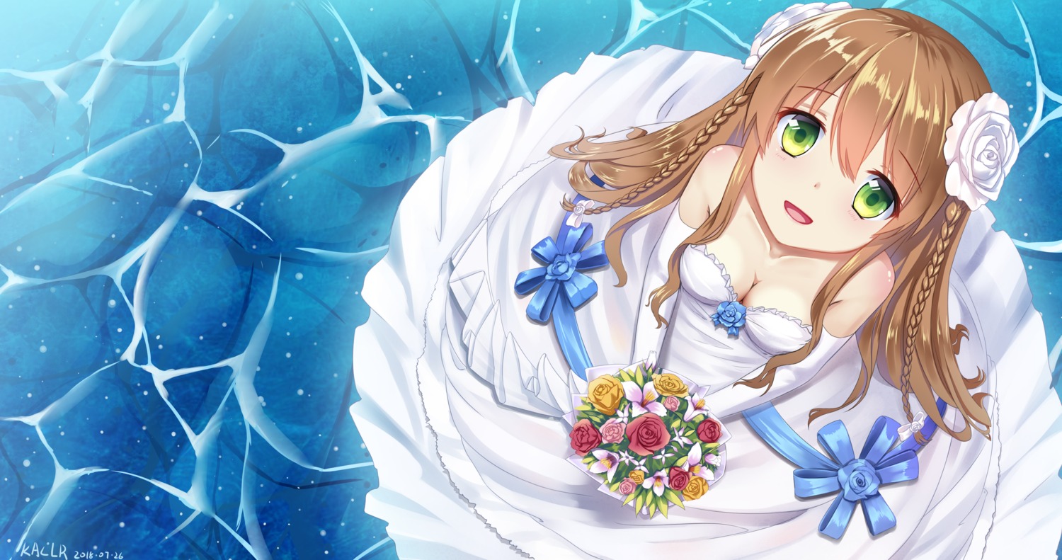 cleavage, dress, kaclr, kanbe_kotori, rewrite, wedding_dress