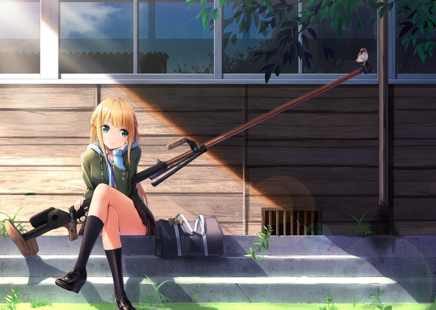gun, heels, meso-meso, pantsu, seifuku