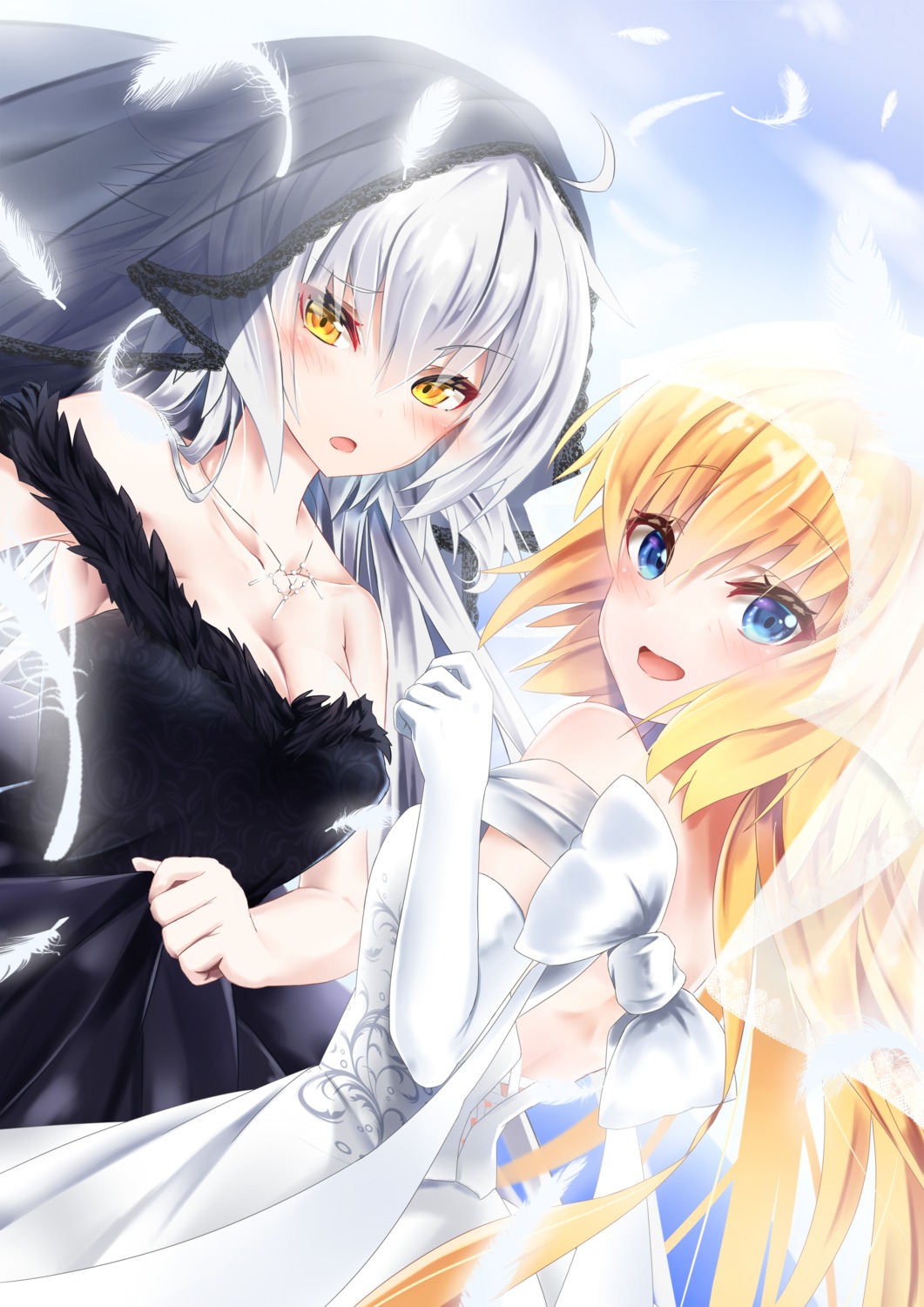 cleavage, dress, fate/grand_order, jeanne_d'arc, jeanne_d'arc_(fate), jeanne_d'arc_alter_(fate), niie, see_through