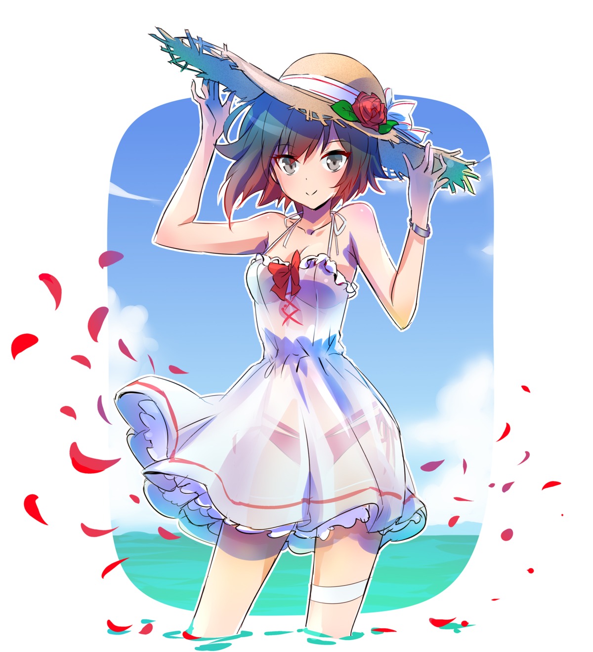 bikini, cleavage, dress, garter, iesupa, ruby_rose, rwby, see_through