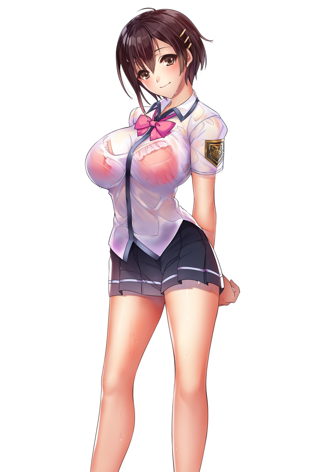 bra, hinazuka_ryou, see_through, seifuku, wet, wet_clothes