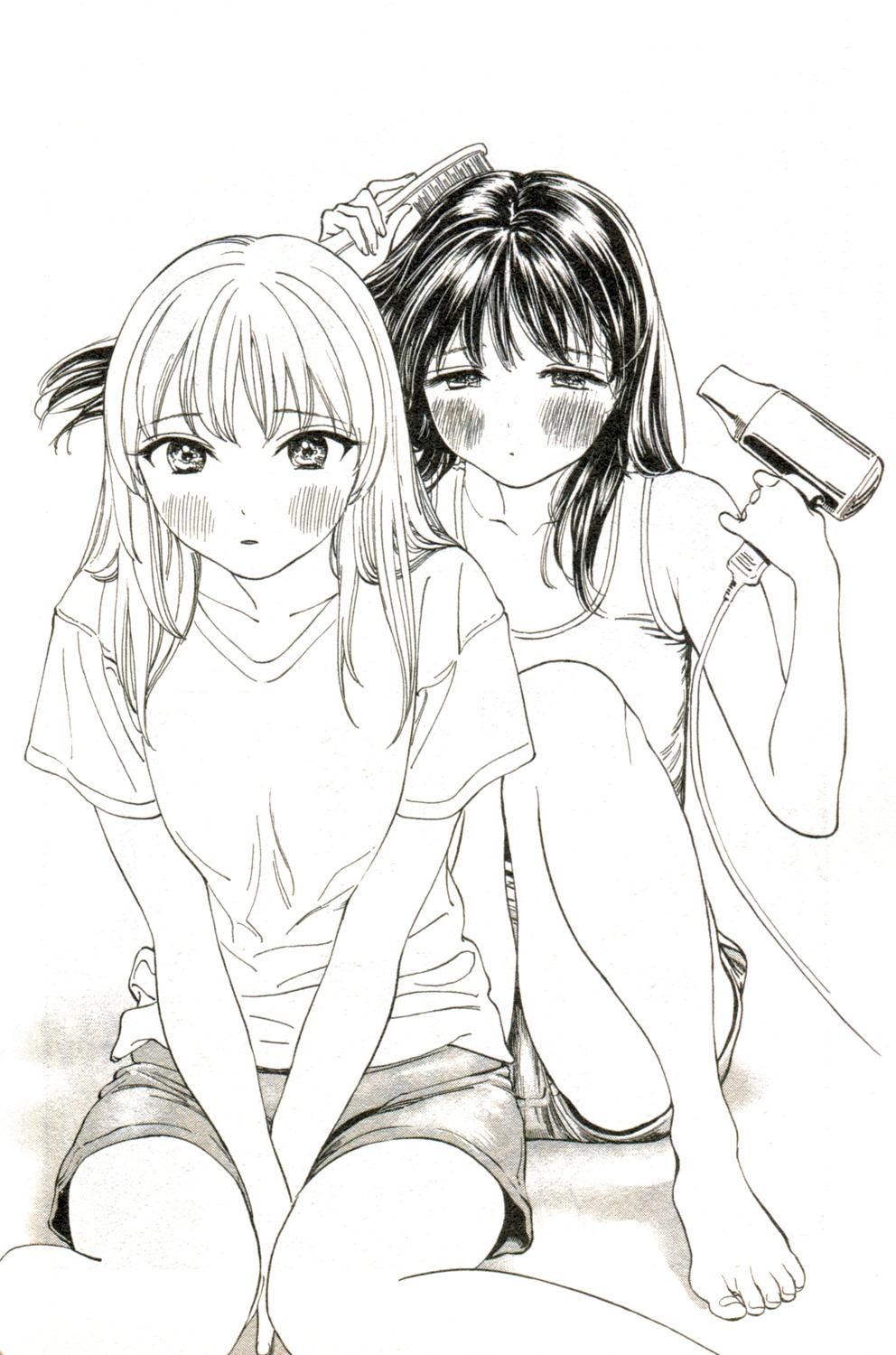 akebi-chan_no_serafuku, feet, hiro_(pixiv1709153), monochrome